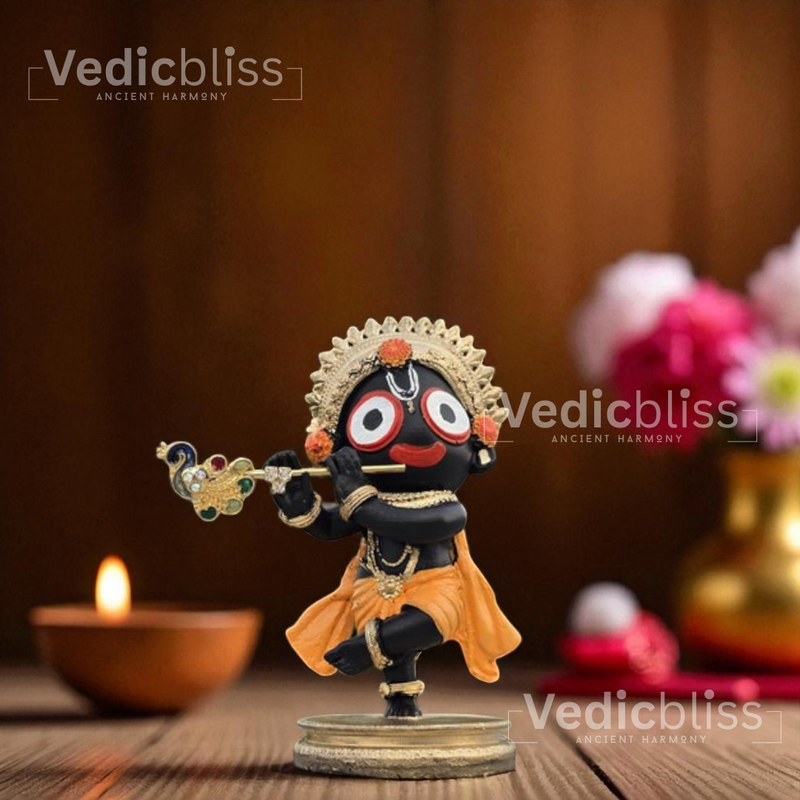 VEDICBLISS Jagannath Ji Decorative Showpiece - 10 cm || Beautiful Jagannath Ji Murti for Pooja Room, and Spiritual Gifting