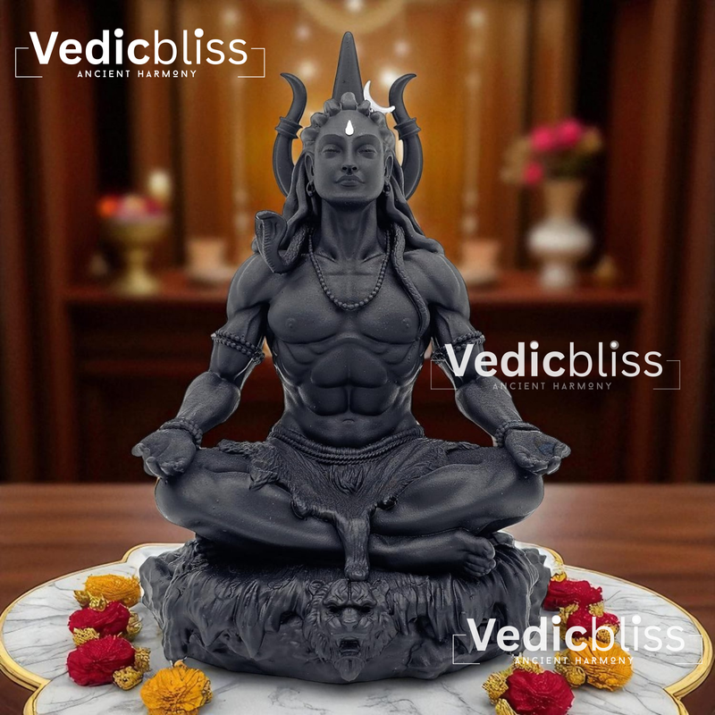 VEDICBLISS Divine Lord Shiva Idol – Compact Spiritual Statue for Home Temple, Car Dashboard & Gifting