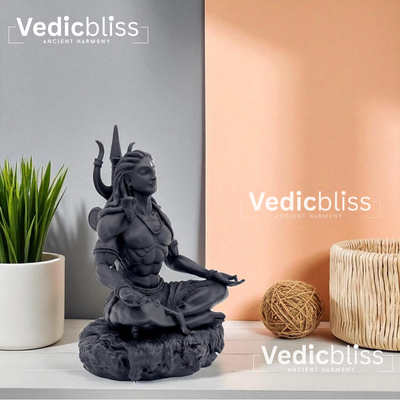 VEDICBLISS Divine Lord Shiva Idol – Compact Spiritual Statue for Home Temple, Car Dashboard & Gifting