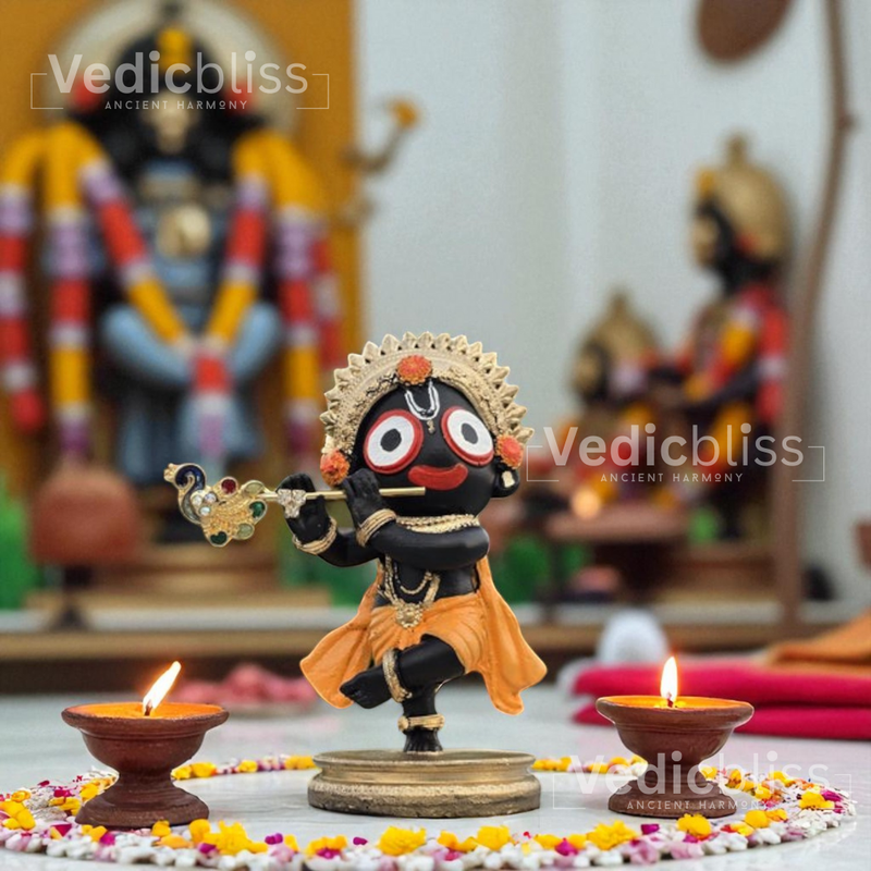 VEDICBLISS Jagannath Ji Decorative Showpiece - 10 cm || Beautiful Jagannath Ji Murti for Pooja Room, and Spiritual Gifting