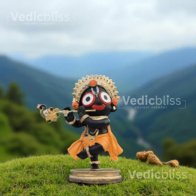 VEDICBLISS Jagannath Ji Decorative Showpiece - 10 cm || Beautiful Jagannath Ji Murti for Pooja Room, and Spiritual Gifting