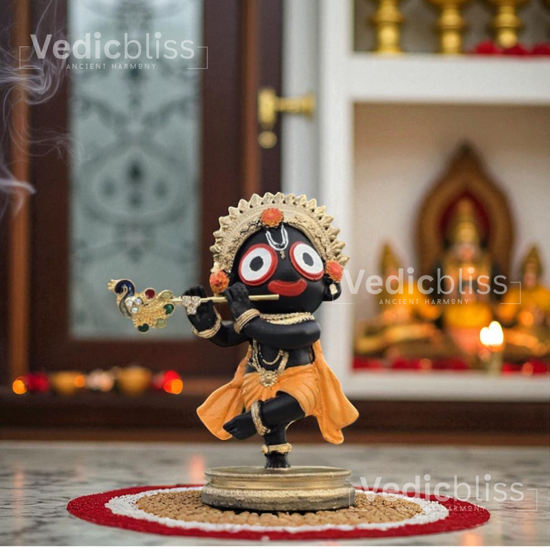 VEDICBLISS Jagannath Ji Decorative Showpiece - 10 cm || Beautiful Jagannath Ji Murti for Pooja Room, and Spiritual Gifting