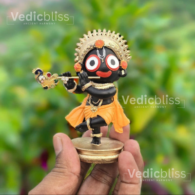 VEDICBLISS Jagannath Ji Decorative Showpiece - 10 cm || Beautiful Jagannath Ji Murti for Pooja Room, and Spiritual Gifting