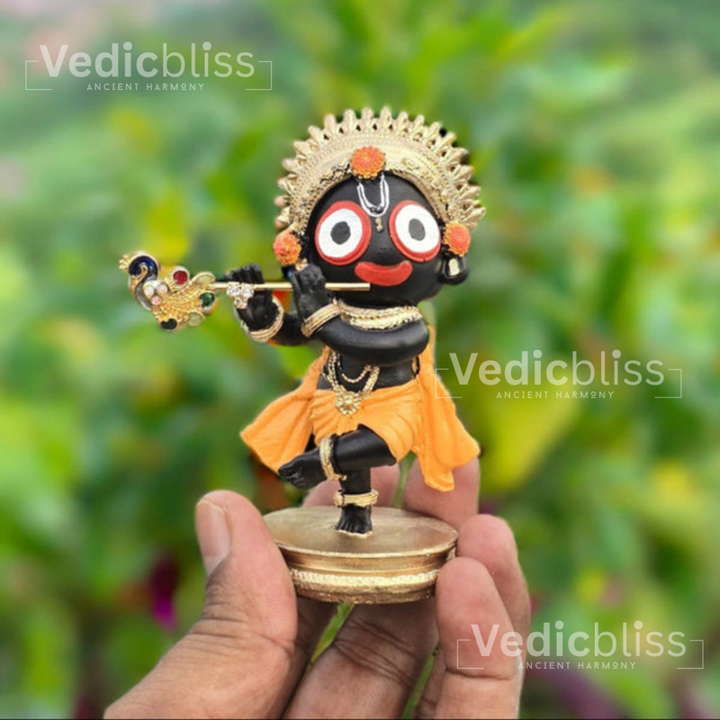 VEDICBLISS Jagannath Ji Decorative Showpiece - 10 cm || Beautiful Jagannath Ji Murti for Pooja Room, and Spiritual Gifting