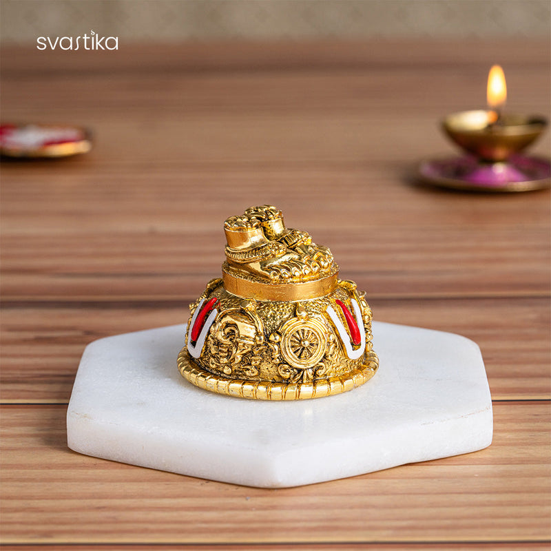 Balaji Charan with Shanku Chakra Namam – Gold Plated (2 Inch)