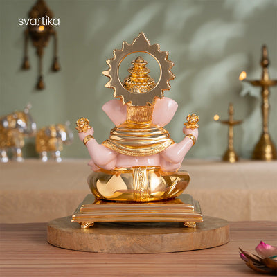 Dagdusheth Halwai Ganpati Murti - Gold Plated (10 Inch)