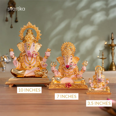 Dagdusheth Halwai Ganpati Murti - Gold Plated (10 Inch)