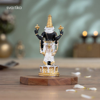 Tirupati Balaji (Venkateswara) Idol - Gold & Silver Plated (5 Inch)