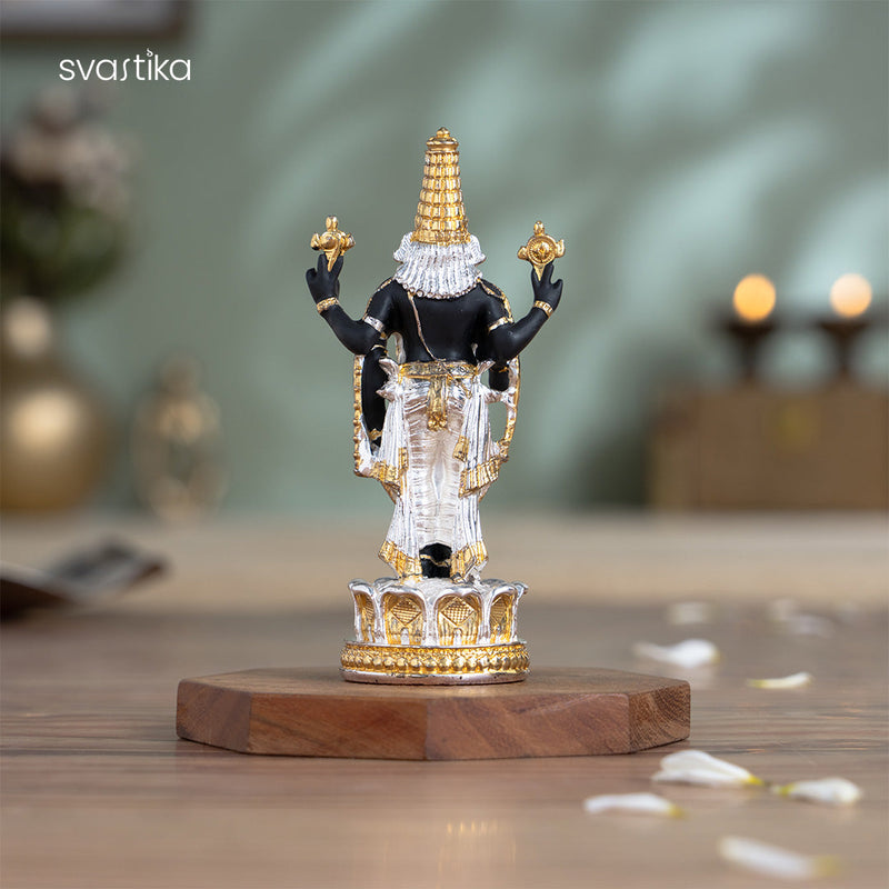 Tirupati Balaji (Venkateswara) Idol - Gold & Silver Plated (5 Inch)